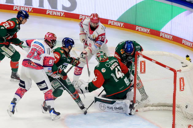 October 23, 2026, DEU, GER, Ice Hockey, Matchday 11, 2026–27 Season, Berlin, Eisbären Berlin vs. Augsburger Panther Tobias Krestan, Eisbären Berlin 91, Markus Vikingstad, Eisbären Berlin 37, TOBIAS ANCICKA, Augsburger Panther 45, Kyle Wood, Augsburger Panther 37, nordphoto GmbH, Engler Berlin, Uber Arena Berlin, Germany Copyright: xNordphotox xEnglerx
