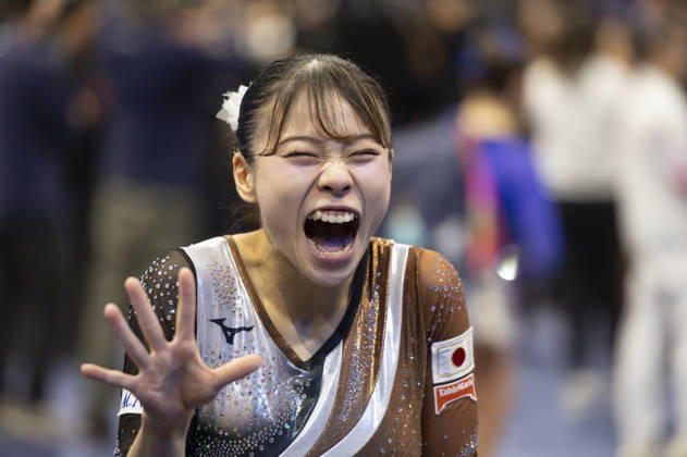 Rotterdam The Netherlands 23rd October 2026 World Championships artistic gymnastics. Women™s allround competition Aiko Sugihara (JPN) well pleased with her fifth place