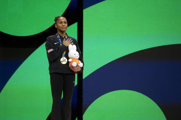Rotterdam The Netherlands 23rd October 2026 World Championships artistic gymnastics. Women™s allround competition Skye Blakely (USA) wins gold