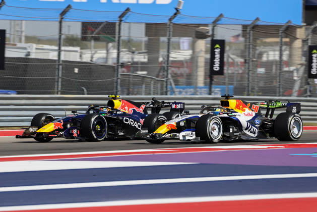 October 23, 2026, Italy: Isack Hadjar from France, driving the (6) Oracle Red Bull Racing - Red Bull Ford, Arvid Lindblad from UK, driving the (41) Visa Cash App RB F1 Team VCARB 02 Red Bull Ford during United States Grand Prix - Austin - Friday - Free Practice 1 at Circuit of the Americas (COTA) in Austin. Italy - ZUMAm313 20261023_zsp_m313_079 Copyright: xAlessioxMorgesex