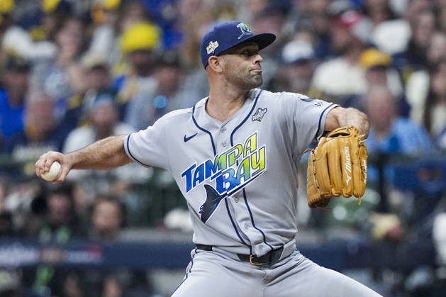 MLB, Baseball Herren, USA World Series Game 1 - Milwaukee Brewers vs Tampa Bay Rays Tampa Bay Rays pitcher Nick Martinez in action during the Major League Baseball (MLB) World Series Game 1 between the Milwaukee Brewers and Tampa Bay Rays at American Family Field in Milwaukee, Wisconsin, USA, 23 October 2026. MILWAUKEE WISCONSIN UNITED STATES  Copyright: xROSSxHARRIEDx