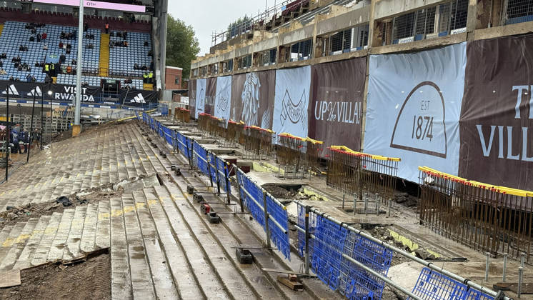 General view of the rebuilding of The North Stand at the Aston Villa v Manchester City EPL match, at Villa Park, Birmingham, UK on 24th October, 2026. 