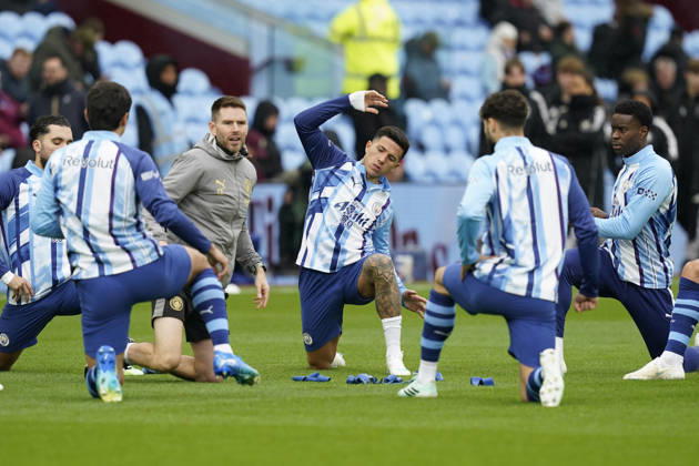 Birmingham, England, 24th October 2026. Enzo Fernandez (C) of Manchester City warms up before the Aston Villa vs Manchester City Premier League match at Villa Park, Birmingham. Picture credit should read: Andrew Yates Sportimage EDITORIAL USE ONLY. No use with unauthorised audio, video, data, fixture lists, club league logos or live services. Online in-match use limited to 120 images, no video emulation. No use in betting, games or single club league player publications. SPI_010_AY_Villa_Man_City SPI-5099-0010