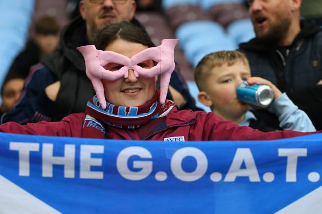A Villa fan with a dedication to John McGinn of Aston Villa Aston Villa v Manchester City, Premier League, Football, Villa Park, Birmingham, UK - 24 Oct 2026Birmingham Villa Park United Kingdom EDITORIAL USE ONLY No use with unauthorised audio, video, data, fixture lists, club league logos or live services. Online in-match use limited to 120 images, no video emulation. No use in betting, games or single club league player publications. Copyright: xPhilxOldham Shutterstockx 17232445d