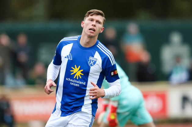 October 24, 2026, Soccer, Men s, Regionalliga Nord, Matchday 15, SV Werder Bremen II vs. BSV Kickers Emden; Celebration of the 0–1 goal by Luc Ihorst; No. 14, BSV Kickers Emden