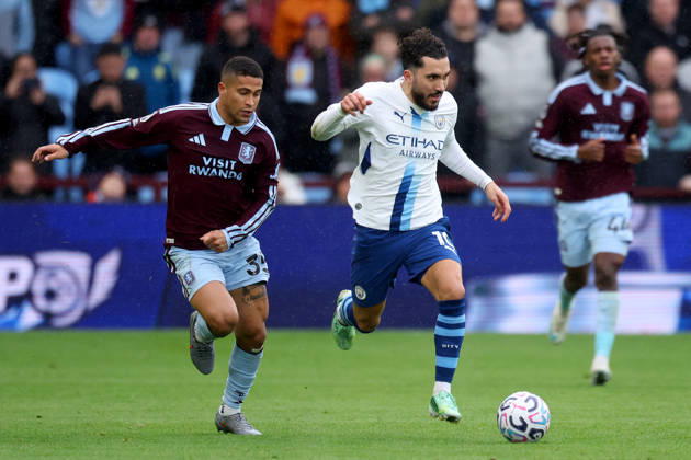 Aston Villa FC v Manchester City - Premier League 2026 27 Joao Gomes of Aston Villa and Rayan Cherki of Manchester City challenge during the Premier League 2026 27 match between Aston Villa FC and Manchester City at Villa Park on October 24, 2026 in Birmingham, England. WARNING! This Photograph May Only Be Used For Newspaper And Or Magazine Editorial Purposes. May Not Be Used For Publications Involving 1 player, 1 Club Or 1 Competition Without Written Authorisation From Football DataCo Ltd. For Any Queries, Please Contact Football DataCo Ltd on +44 (0) 207 864 9121 Birmingham Villa Park England United Kingdom Copyright: xAllstarxPicturexLibraryxLtdx