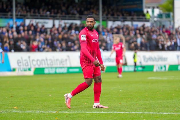 Germany Soccer 3rd Division 2026–2027, Matchday 11: SV Meppen vs. FC Würzburger Kickers at Emslandstadion, Meppen; Franck Evina (Würzburger Kickers), 18 Copyright: xTillxvanxDorstenx