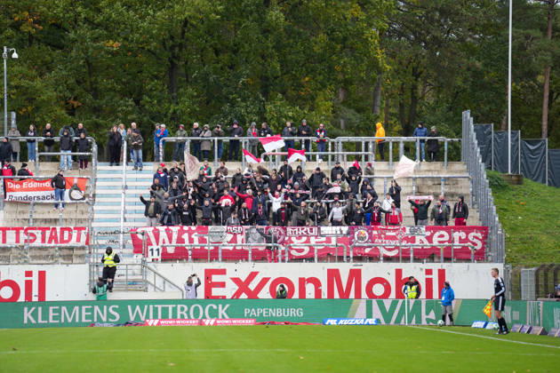 Germany Soccer 3rd Division 2026–2027, Matchday 11: SV Meppen vs. FC Würzburger Kickers at Emslandstadion, Meppen; Würzburg Fans Copyright: xTillxvanxDorstenx