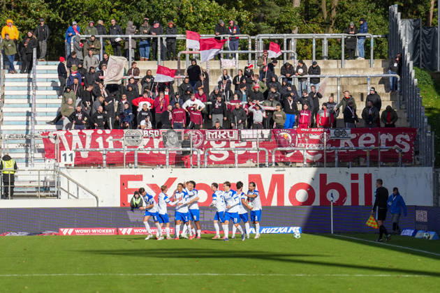 Germany Soccer 3rd Division 2026–2027, Matchday 11: SV Meppen vs. FC Würzburger Kickers at Emslandstadion, Meppen—Cheers in Meppen Copyright: xTillxvanxDorstenx
