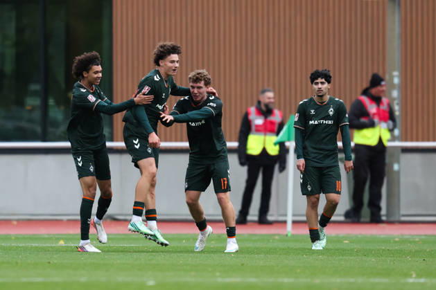 October 24, 2026, Soccer, Men s, Regionalliga Nord, Matchday 15, SV Werder Bremen II vs. BSV Kickers Emden: Arian Leonard Römers celebrates the 2-2 goal, No. 23, Werder Bremen II