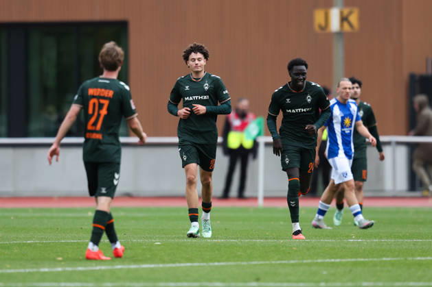October 24, 2026, Soccer, Men s, Regionalliga Nord, Matchday 15, SV Werder Bremen II vs. BSV Kickers Emden: Arian Leonard Römers celebrates the 2-2 goal, No. 23, Werder Bremen II