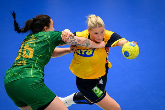 Handball, International Friendly, Sweden vs. Brazil, October 24, 2024: Nina Dano of Sweden during the international friendly handball match between Sweden and Brazil on October 24, 2026 in Jönköping. Photo by Carl Sandin, BILDBYRÅN, code CS CS0996. handball, Swedish national handball team, Sweden, Brazil, women s handball  Copyright: CARLxSANDIN BB261024CS028