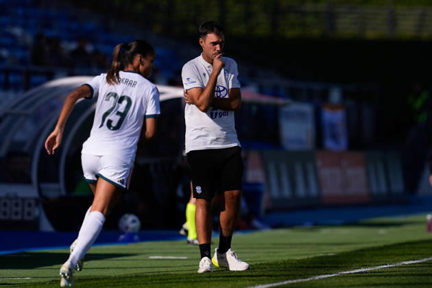 October 24, 2026, Valdebebas, Madrid, Spain: Yerai Martin, head coach of Costa Adeje Tenerife, looks on during the Spanish Women League, Liga F, football match between Real Madrid and CD Costa de Adeje Tenerife at Alfredo Di Stefano stadium on October 24, 2026, in Valdebebas, Madrid, Spain. Real Madrid V CD Costa De Adeje Tenerife - Liga F - ZUMAa181 20261024_zaa_a181_184 Copyright: xDennisxAgyemanx