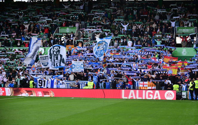 ESP LaLiga EA Sports: Racing Santander vs. RCD Espanyol—Espanyol fans during the LaLiga EA Sports match between Racing Santander and RCD Espanyol, played at Campos de Sport de El Sardinero Stadium in Cantabria on October 24, 2026, in Spain. Spanish Soccer Copyright: xAgenciaxLOFx