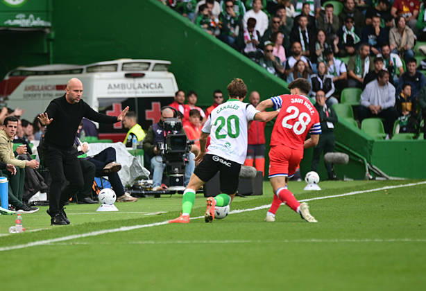 ESP LaLiga EA Sports: Racing Santander vs. RCD Espanyol — Jose Alberto Lopez of Racing during the LaLiga EA Sports match between Racing Santander and RCD Espanyol, played at Campos de Sport de El Sardinero Stadium in Cantabria on October 24, 2026, in Spain — Spanish Soccer Copyright: xAgenciaxLOFx