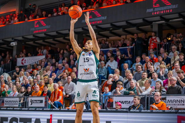 1st Basketball Bundesliga, easyCredit BBL, 2026–2027 Season, Men s Division, Regular Season, Matchday 6, October 24, 2026, RASTA Vechta vs. VET CONCEPT Gladiators Trier, Jordan Roland 15, VET CONCEPT Gladiators Trier at Jumpshot Vechta, RASTA Dome, Lower Saxony, Germany