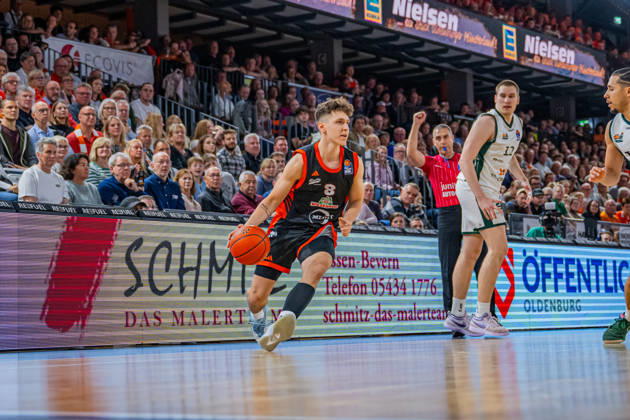 1st Basketball Bundesliga, easyCredit BBL, 2026–2027 Season, Men s Division, Regular Season, Matchday 6, October 24, 2026, RASTA Vechta vs. VET CONCEPT Gladiators Trier, Dominik Dolic 8, RASTA Vechta in action, Vechta, RASTA Dome, Lower Saxony, Germany