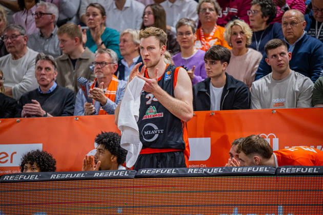 1st Basketball Bundesliga, easyCredit BBL, 2026–2027 Season, Men s Division, Regular Season, Matchday 6, October 24, 2026, RASTA Vechta vs. VET CONCEPT Gladiators Trier, Lars Thiemann 23, RASTA Vechta during the game at the RASTA Dome in Vechta, Lower Saxony, Germany