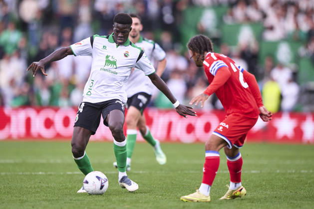 Real Racing Club de Santander v RCD Espanyol de Barcelona - LaLiga EA Sports 2026 27 Maguette Gueye of Real Racing Club controls the ball during the LaLiga EA Sports match between Real Racing Club and RCD Espanyol at Campos de El Sardinero in Santander, Spain, on October 24, 2026. Santander Spain  Copyright: xCesarxOrtizxGonzalezx originalFilename:ortizgonzalez-realraci261024_npmmr.jpg