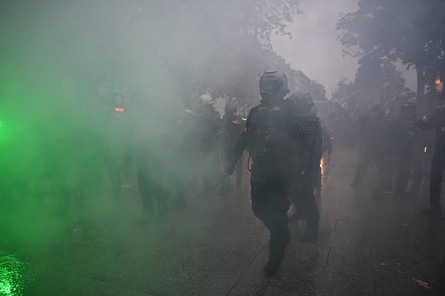 Police intervene in demonstrators amid ongoing protests in Paris PARIS, FRANCE - OCTOBER 24: Police clash with protesters with tear gas during a demonstration amid ongoing social and political tensions in Paris, France, on October 24, 2026. Mouneb Taim Anadolu Paris France. Editorial use only. Please get in touch for any other usage.  Copyright: x2026xAnadoluxMounebxTaimx