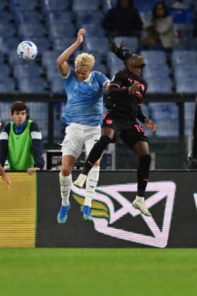 IPA90128622 - Gustav Isaksen of S.S. Lazio and El Bilal Toure of Parma Calcio 1913 are in action during Matchday 8 of the Serie A Championship between S.S. Lazio and Parma Calcio 1913 at the Olympic Stadium on October 24, 2026, in Rome, Italy.  Copyright: xDomenicoxCippitelli IPAxSportx xx IPA90128622 IPA90128622