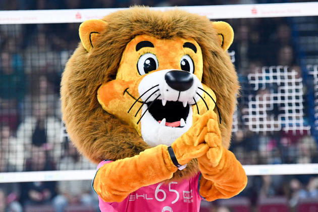 Wolly, the Powervolleys Düren Mascot, Mascot, Good-Luck Charm, October 24, 2026, Düren, Germany, Volleyball, Men s Bundesliga 1, Regular Season, SWD Powervolleys Düren vs. WWK Volleys Munich xmhx