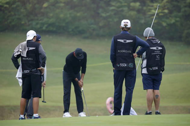 October 25, 2026, Cheonan, Chungnam, SOUTH KOREA: Oct 25, 2026-Cheonan, South Korea-Yurav PREMLALL of South Africa action on 1th Green during a DP World Tour Genesis Championship Final Round at Woo Jeong Hills CC in Cheonan, South Korea. DP Tour Genesis Championship Final Round  - ZUMAr168 20261025_aap_r168_027 Copyright: xRyuxSeung-Ilx