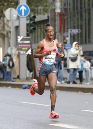 October 25, 2026 Track and Field 43rd Mainova Frankfurt Marathon: Beriha Gebreslasie finished third with a time of 2:22:45 in Frankfurt am Main, Hesse, Germany