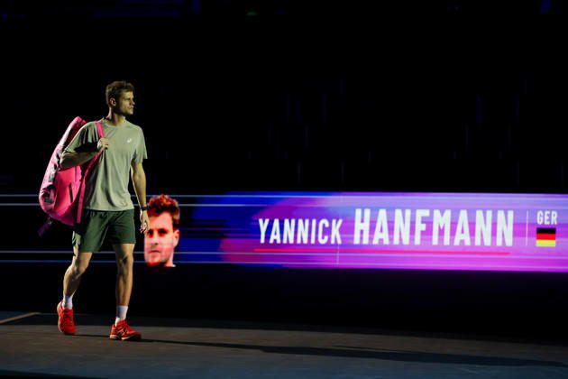 RECORD DATE NOT STATED 25th October 2026; St. Jakobshalle, Basel, Switzerland; ATP, Tennis Herren Tennis, Swiss Indoors Basel, Day 2; Qualifying final; Yannick Hanfmann of Germany walks onto court AnthonyxBenoit