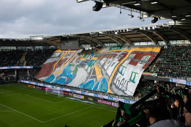 Soccer, Allsvenskan, GAIS vs. IFK Göteborg, October 25, 2026: GAIS tifo ahead of the Allsvenskan soccer match between GAIS and IFK Göteborg on October 25, 2026, in Gothenburg  Copyright: MICHAELxERICHSEN BB261025MI011