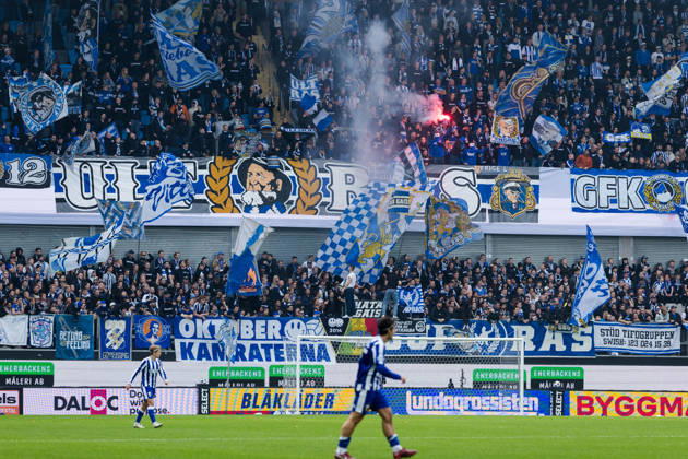 Soccer, Allsvenskan, GAIS vs. IFK Göteborg, October 25, 2026: IFK Göteborg fans during the Allsvenskan soccer match between GAIS and IFK Göteborg on October 25, 2026, in Gothenburg  Copyright: MICHAELxERICHSEN BB261025MI017