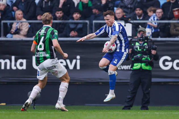 Soccer, Allsvenskan, GAIS vs. IFK Göteborg, October 25, 2026: GAIS s August Wängberg and IFK Göteborg s Tobias Heintz during the Allsvenskan soccer match between GAIS and IFK Göteborg on October 25, 2026, in Gothenburg  Copyright: MICHAELxERICHSEN BB261025MI033
