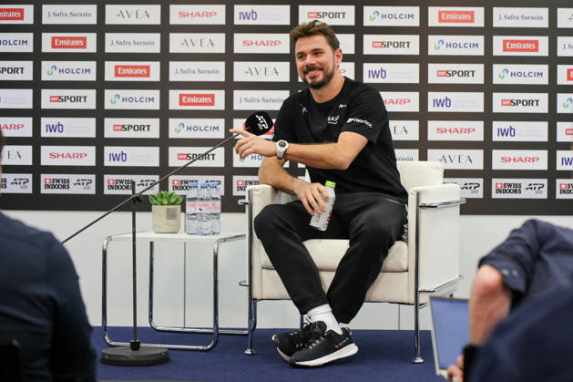 RECORD DATE NOT STATED 24th October 2026; St. Jakobshalle, Basel, Switzerland; Tennis, Swiss Indoors Basel, Day 1; Stan Wawrinka of Switzerland speaks at a press conference, PK, Pressekonferenz AnthonyxBenoit