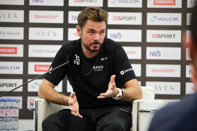 RECORD DATE NOT STATED 24th October 2026; St. Jakobshalle, Basel, Switzerland; Tennis, Swiss Indoors Basel, Day 1; Stan Wawrinka of Switzerland speaks at a press conference, PK, Pressekonferenz AnthonyxBenoit