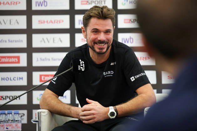 RECORD DATE NOT STATED 24th October 2026; St. Jakobshalle, Basel, Switzerland; Tennis, Swiss Indoors Basel, Day 1; Stan Wawrinka of Switzerland speaks at a press conference, PK, Pressekonferenz AnthonyxBenoit