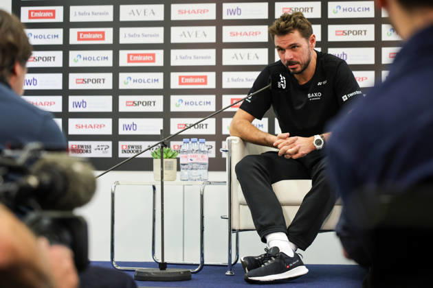 RECORD DATE NOT STATED 24th October 2026; St. Jakobshalle, Basel, Switzerland; Tennis, Swiss Indoors Basel, Day 1; Stan Wawrinka of Switzerland speaks at a press conference, PK, Pressekonferenz AnthonyxBenoit