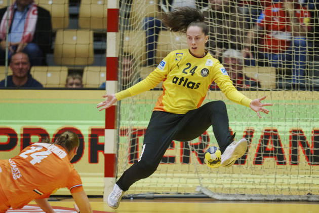 Golden League Women s Handball: Netherlands vs. Germany. Sarah Wachter of Germany in action during the Golden League match between the Netherlands and Germany at SJF Bank Arena in Odense on Sunday, October 25, 2026. Photo by Liselotte Sabroe, Ritzau Scanpix, Odense, Denmark  Copyright: Ritzau Scanpix LiselottexSabroex spdk20261025-142133-L