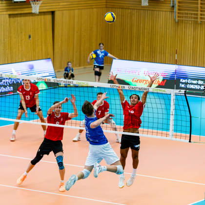 October 25, 2026, GER, Volleyball, Men, Season 26–27, ZOI DVV Cup, Qualifying Round, Blue Volleys Gotha vs. TuS Kriftel, Ben Bierwisch, Blue Volleys Gotha, 13 99867 Gotha, Ernesti Sports Complex, Thuringia, Germany