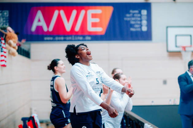 BB 1BL Halfit Lions vs. Herner TC: Khalis Cain of the Halfit Lions during the 2026–2027 season in the DBBL Toyota Women s Basketball Bundesliga, in a game between the Halfit Lions and Herner TC at the SWH Arena on October 25, 2026, in Halle (Saale), Saxony-Anhalt, Germany