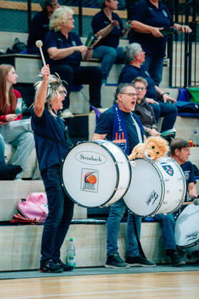 BB 1BL Halfit Lions vs. Herner TC: Fans of the Halfit Lions Block cheer during the 2026–2027 season of the DBBL Toyota Women s Basketball Bundesliga in the game between the Halfit Lions and Herner TC at the SWH Arena on October 25, 2026, in Halle Saale, Saxony-Anhalt, Germany