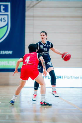 BB 1BL Halfit Lions vs. Herner TC: Dominika Fiszer of the Halfit Lions during the 2026–2027 season in the DBBL Toyota Women s Basketball Bundesliga, in a game between the Halfit Lions and Herner TC at the SWH Arena on October 25, 2026, in Halle (Saale), Saxony-Anhalt, Germany