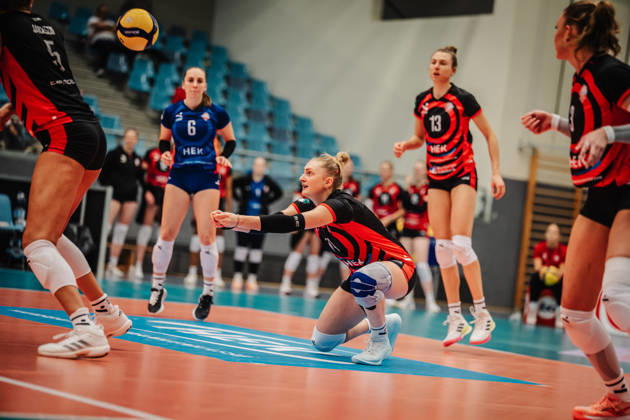 Women s Volleyball, 2026–2027 Season, DEKRA 1 Volleyball Bundesliga: ETV Hamburger Volksbank Volleys vs. USC Münster, October 25, 2026; Fiona Dittmann 14, ETV Hamburger Volksbank Volleys, reception, Hamburg CU Arena, Hamburg, Germany