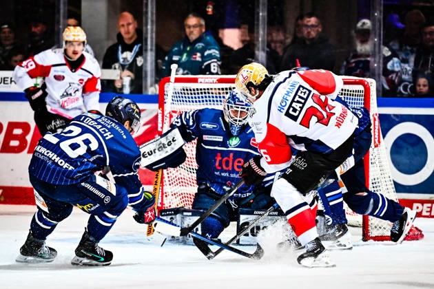 Jackson Cates, Nuremberg Ice Tigers, 26; Hendrik Hane, Iserlohn Roosters, 32; Dennis Lobach, Iserlohn Roosters, 26, GER, Iserlohn Roosters vs. Nuremberg Ice Tigers, Ice Hockey, Penny DEL, Matchday 12, 2026–2027 Season, October 25, 2026, GER, Iserlohn Roosters vs. Nuremberg Ice Tigers, Ice Hockey, Penny DEL, Matchday 12, 2026–2027 Season, October 25, 2026, Iserlohn Copyright: xJonasxBrockmann Eibner-Pressefotox EP_JBN