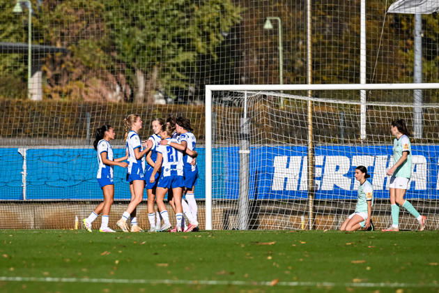 October 25, 2026, Soccer, Women s Bundesliga 2, 2026–2027, Matchday 10, Hertha BSC Berlin vs. SG 99 Andernach Jubilation at Hertha after Lotte Reimold s equalizer Hertha BSC