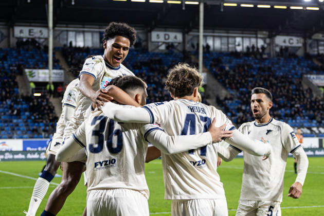 Germany: SV Waldhof Mannheim vs. TSG Hoffenheim II, 3. Liga, 2026–27 season, Carl Benz Stadium, Mannheim; TSG Hoffenheim II celebrates after a goal by Jakov Dedic, TSG Hoffenheim II, 36, Mannheim, Carl Benz Stadium, Baden-Württemberg, Germany Copyright: xBenedictxChristx