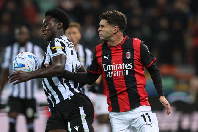 Ar Udine 25 10 2026 - campionato di calcio serie A Udinese-Milan foto Andrea Rigano Image nella foto: James Abankwah-Christian Pulisic 