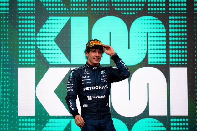 October 25, 2026, Austin, United States: Andrea Kimi Antonelli (ITA) (Mercedes-AMG Petronas F1 Team) on the podium after the race of the Formula 1 United States Grand Prix 2026 at the Circuit of the Americas. F1 2026: (Race) United States Grand Prix In Austin, Texas - 25 Oct 2026  - ZUMAs197 20261025_aaa_s197_409 Copyright: xLucaxMartinix