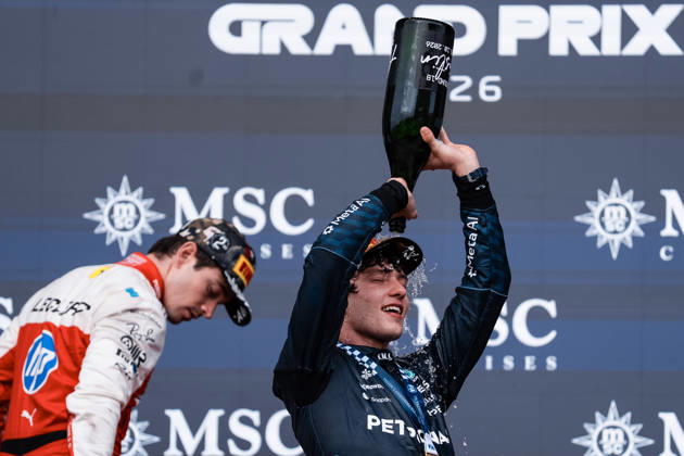 AUSTIN, UNITED STATES, OCT 25: Race winner Andrea Kimi Antonelli of Italy and Mercedes AMG Petronas F1 Team celebrates on the podium during the F1 Grand Prix of United States at Circuit of The Americas on October 25, 2026 in Austin, Texas (photo by Richard Callis SPP) Copyright: xRichardxCallis SportsxPressxPhotox Sportspressphoto_SPR268470