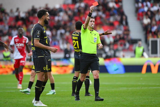 FOOTBALL : AS Monaco VS LOSC - Ligue 1 McDonald s - 25 10 2026 Red card for Tanguy Nianzou (LOSC) - Ligue 1 McDonald’s match between AS Monaco and LOSC on October 25, 2026 at the Louis II Stadium in Monaco. MonacoMonaco  Copyright: xWilliamxCannarellax