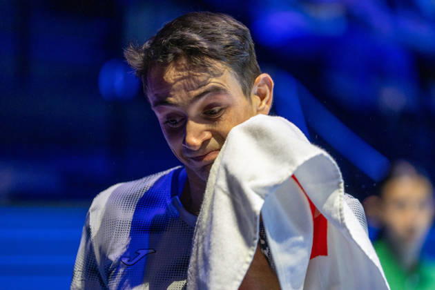 BASEL, SWITZERLAND, OCTOBER 26: Mariano Navone of Argentina during Day 3 of the Swiss Indoors Basel at St. Jakobshalle on October 26, 2026, in Basel, Switzerland Copyright: xJustPictures.ch PascalxvonxBürenx jp-en-EuSpIm-Pavo_Fotografie-09143